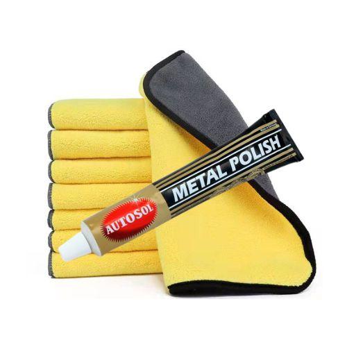 Kem đánh bóng kim loại Autosol Metal Polish 75ml chuyên dùng trên inox, hợp kim, đồng, crom tặng kèm khăn lau siêu mịn 2 mặt Làm Sạch