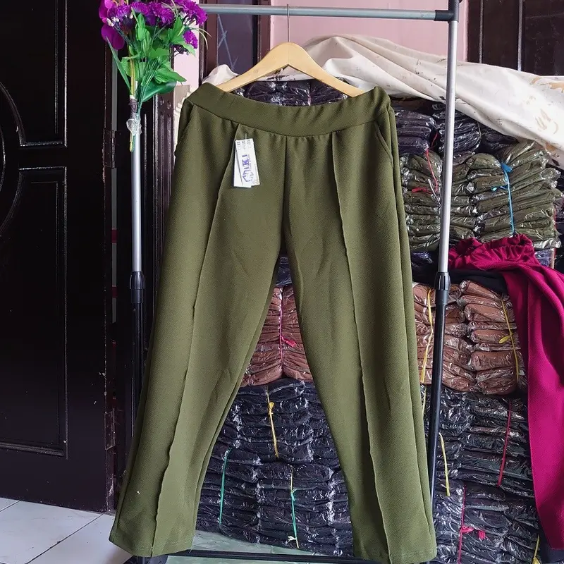 Nikipants~ DOTY PANTS Kasual/kerja All Size REMAJA - JUMBO fit BB 40-80kg ADA M to XL & XXL to 3XL | Crepe Premium TEBAL & MELAR celana kerja panjang garis bawahan Wanita 1