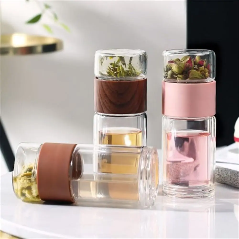 Cốc Trà Thủy Tinh, Tách Trà Chia Nước Trà, Cầm Tay, Cách Nhiệt Hai Lớp, Cốc Trà Mini, Dụng Cụ Pha Trà, Sáng Tạo