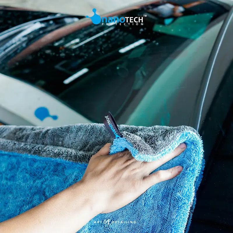700 GSM | 90cm X 70cm | DUAL SIDE TWISTED DRYING TOWEL - nanoTECH PROTECTION - HANDUK LAP PENGERING MOBIL MOTOR Air Car Kendaraan 6