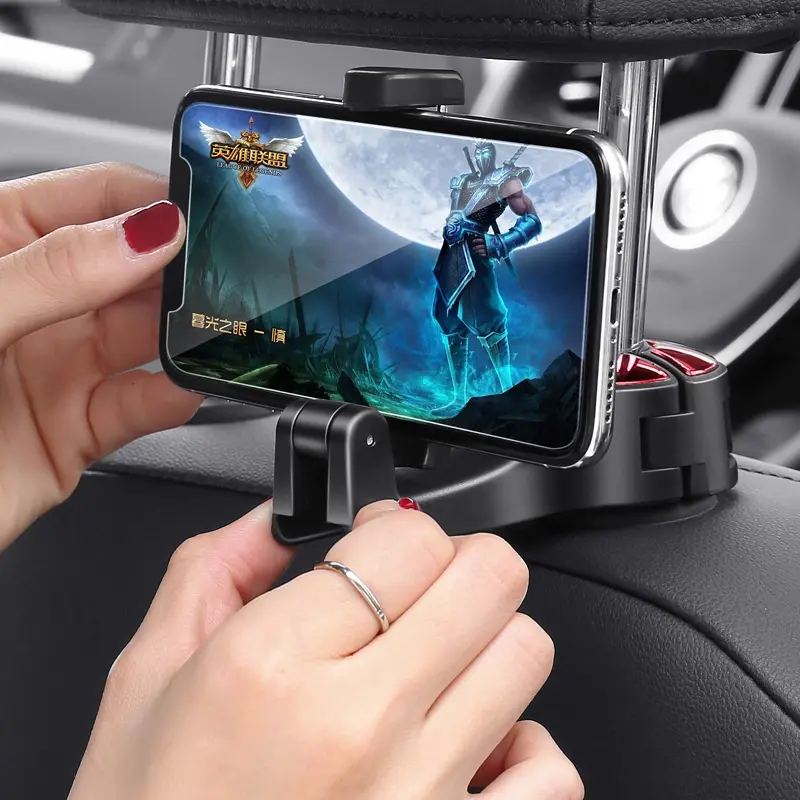 Móc Treo Đồ Sau Ghế Xe Hơi Ô Tô Kiêm Kẹp Điện Thoại Tiện Lợi Phụ Tùng 4