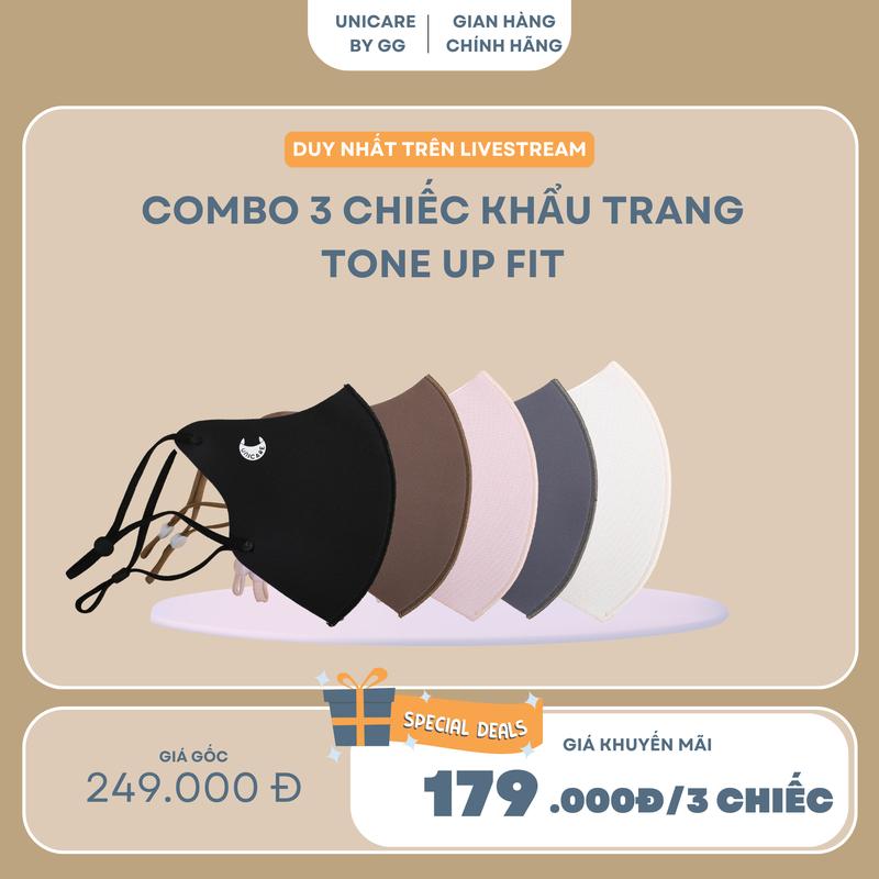 [Võ Hà Linh X UNICARE] - Khẩu Trang Unicare Tone Up Fit COMBO 5 chiếc