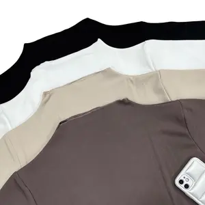 SIVALI Inner Hijab Baju Atasan Untuk Dalaman Turtleneck Lengan Panjang Bahan Rib Tebal Premium 1000 Muslim Wanita Muslim Wanita Basic Kaos Oversize Hitam Oversize Hitam Top Outer