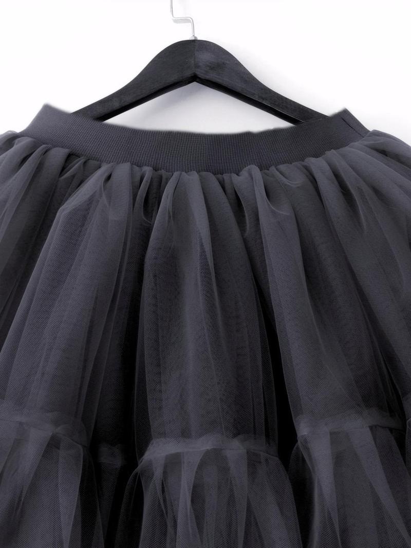 Product Introduction of Women's Solid Tulle Skirt, Elegant Fashion Knee Length Skirt for Party Club Dating, Ladies Bottoms for All Seasons 8