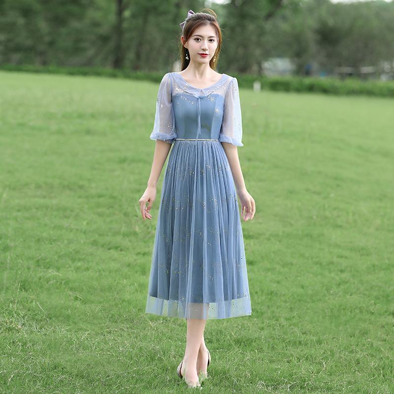 Product Introduction of Bridesmaid Dress Dress Women's New Niche High-Grade Wedding Sisters Group Dress Slim 7