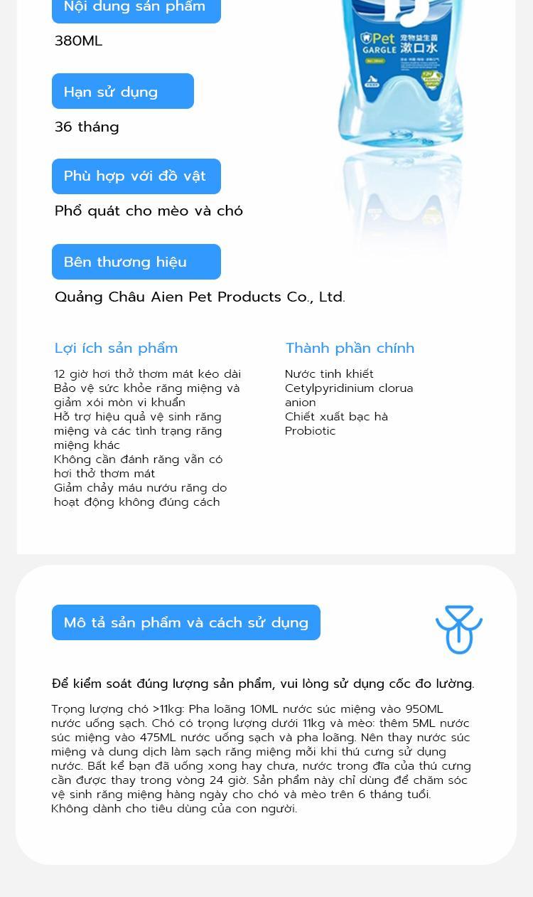 Product Introduction of 【Mua 2 tặng 1】Nước súc miệng Petclear 380ml dành cho thú cưng – Phù hợp cho chó mèo, giúp làm sạch răng và loại bỏ hôi miệng hiệu quả 19