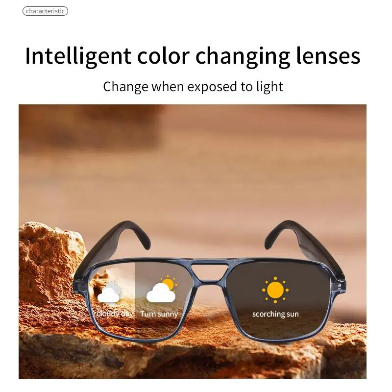 LIFEBEE Smart Audio Changing Glasses, Multifunctional Smart Glasses, Remote Control Photo Taking Glasses, Digital Audio Calling Glasses, Durable Voice Assistant Glasses 8