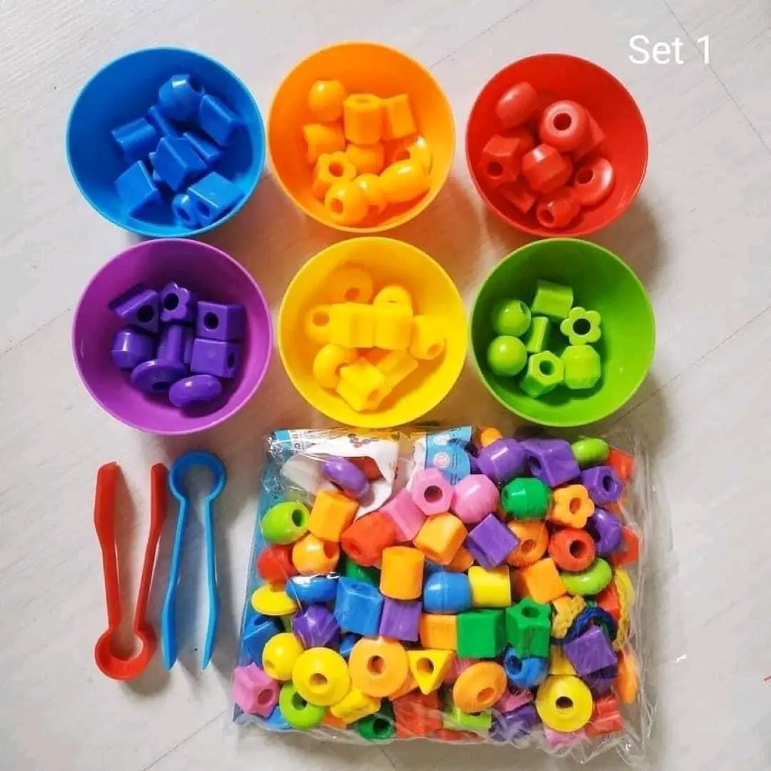 [Autismshop] Bộ Đồ Chơi Montessori Gắp Hạt Và Bát Giúp Phát Triển Tư Duy Vận Động Tinh Cho Trẻ Học Nói - Kem - Cho Bé