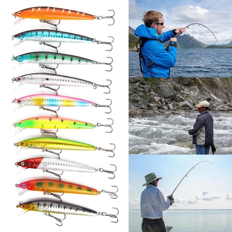 10 Colors Minnow Lure 10cm/9g Floating Sound Bead Simulation - TikTok ...