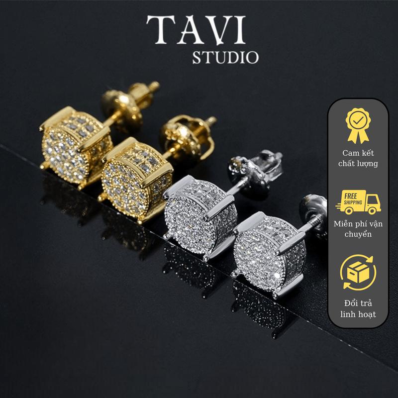   Mua là mê chê thì hoàn về  Khuyên tai titan cao cấp nam nữ  không gỉ bông tai xỏ lỗ full đá thiết kế nhỏ gọn lấp lánh - Phụ kiện tavi   1 chiếc  