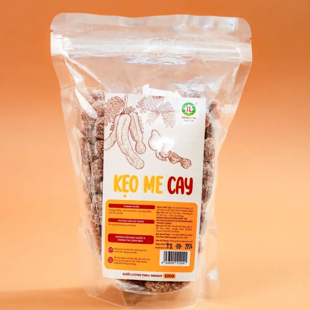 Kẹo me dẻo cay Thành Long không hạt vừa ngon vừa rẻ đảm bảo VSATTP gói/bịch 200g/500g Snack Thức Ăn Food Ăn Vặt