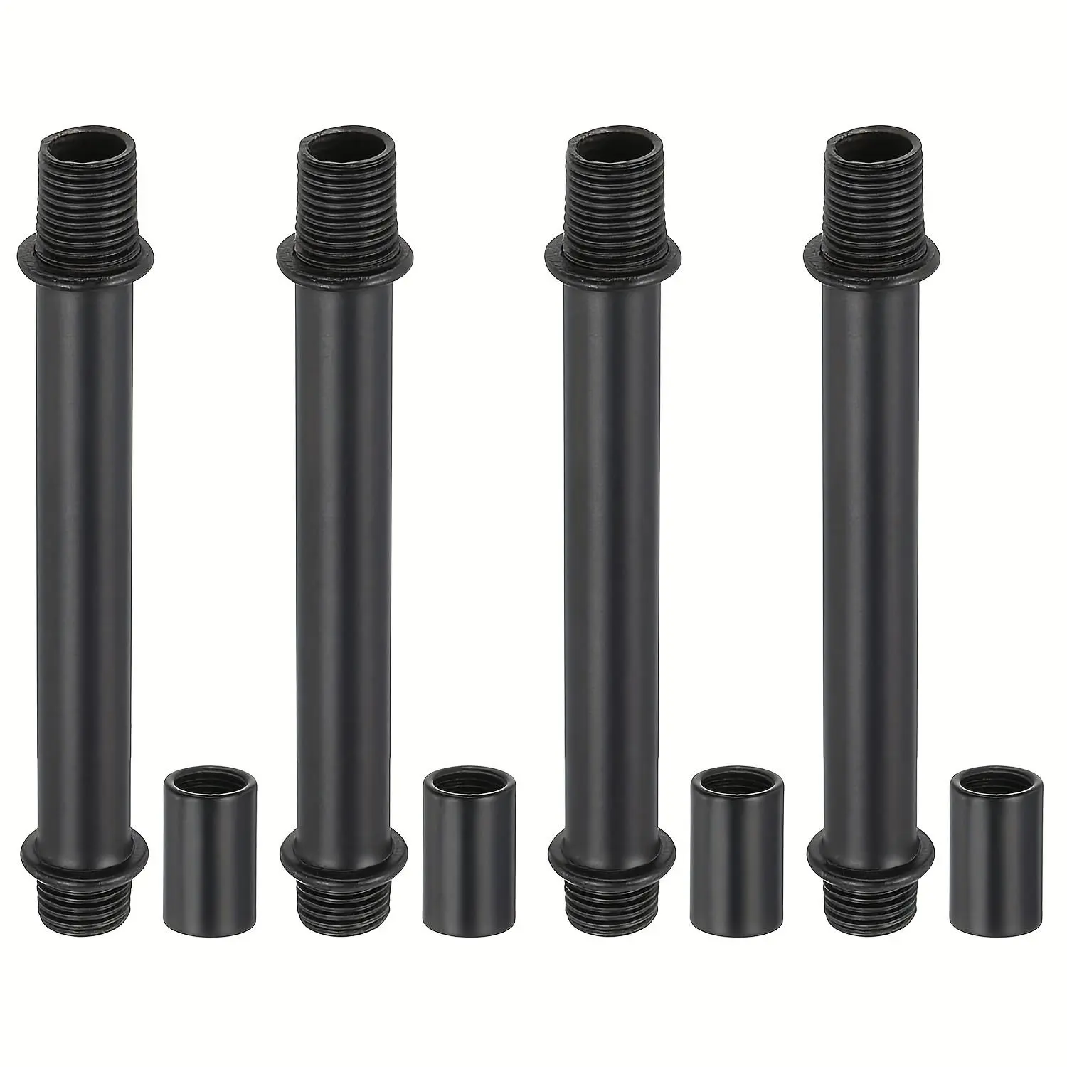 Straight Pipe Lamp Stems Rod Kit, M10 Carbon Steel Double End Thread Rod with Coupling Nut Sleeve Connector for Table Lamps Chandeliers
