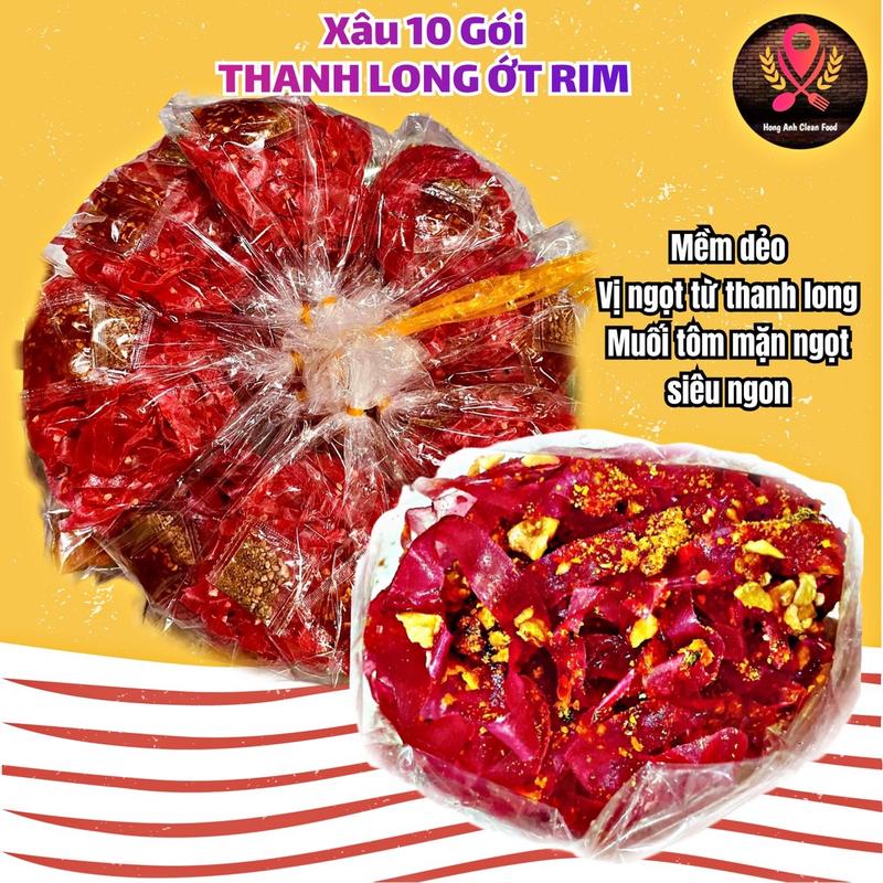 COMBO 10 Gói Bánh Tráng Sợi THANH LONG TRỘN MUỐI TÔM ỚT RIM SIÊU CAY Ko Có Tắc Ăn Vặt Snack Food