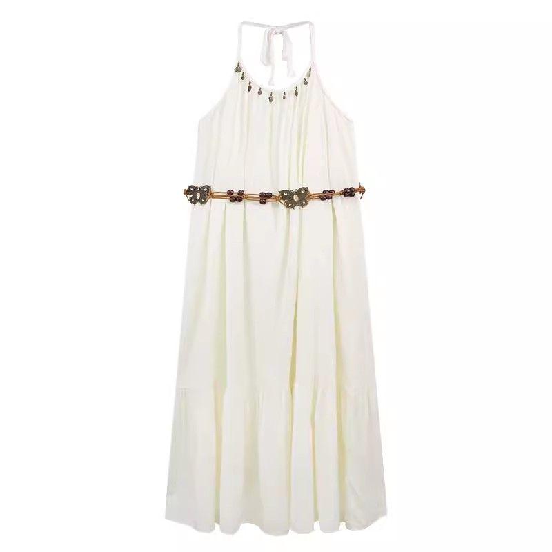 Product Introduction of Simia Hollow Suspender Dress Tassel Long Dress Two-piece Set Sunscreen Cardigan Mori 16