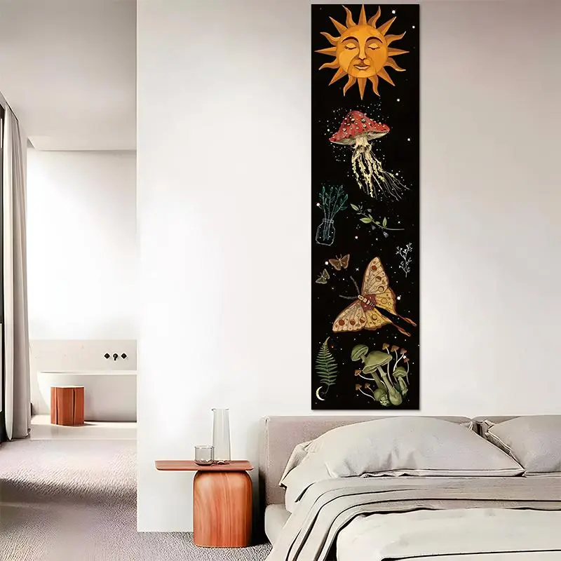 Sun & Moon Pattern Wall Tapestry, 2 Counts/set Boho Style Wall Hanging Decor, Wall Art for Home Living Room Bedroom Office 7
