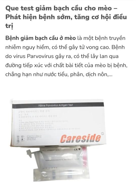 Product Introduction of Bộ test nhanh gbc mèo (fpv ag test) 0