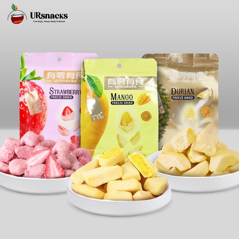 [COMBO MIX 3 LOẠI] Sầu Riêng, Xoài & Dâu Sấy Thăng Hoa Nguyên Chất URSNACKS Ăn Vặt Food Trái Cây Sấy Snack