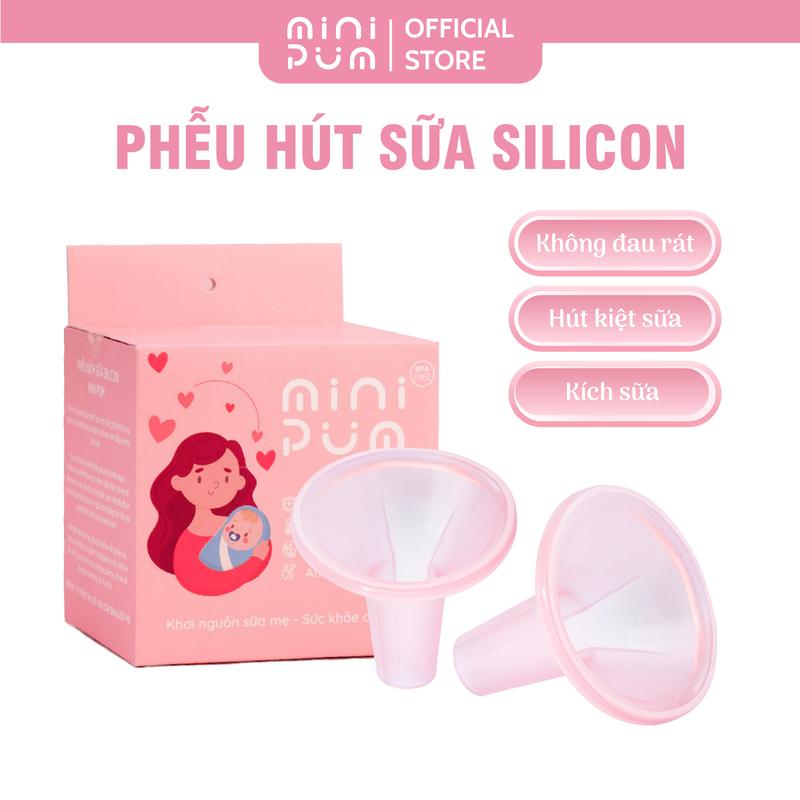 Phụ kiện phễu hút sữa silicon Mini Pum an toàn, không BPA, massage êm ái không đau rát, dành cho máy Medela,...
