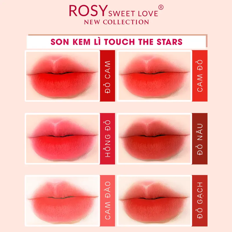 [TẶNG CỌ + GƯƠNG] COMBO 1 son sáp và 1 son kem lì Rosy Sweet Love - Lên màu chuẩn, dưỡng mềm môi Cosmetic Mỹ Phẩm Son Môi Trang Điểm 3