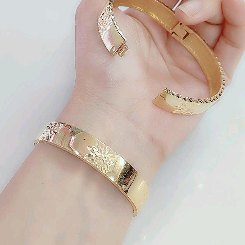 Vòng tay 10li chạm hoa ( giá 1 chiếc ) chùm đồng đỏ không xi màu miền tây