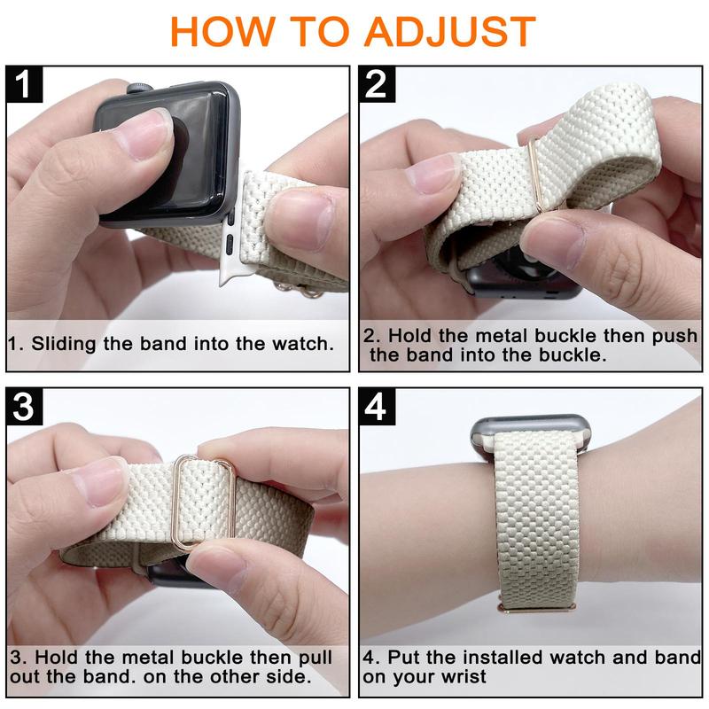 Stretchy Solo Loop Band for Apple Watch Band For Women Men, Water-resistant Sports Strap, Adjustable Sport Elastic Nylon Strap For iWatch Series, Boyfriend Gift 4