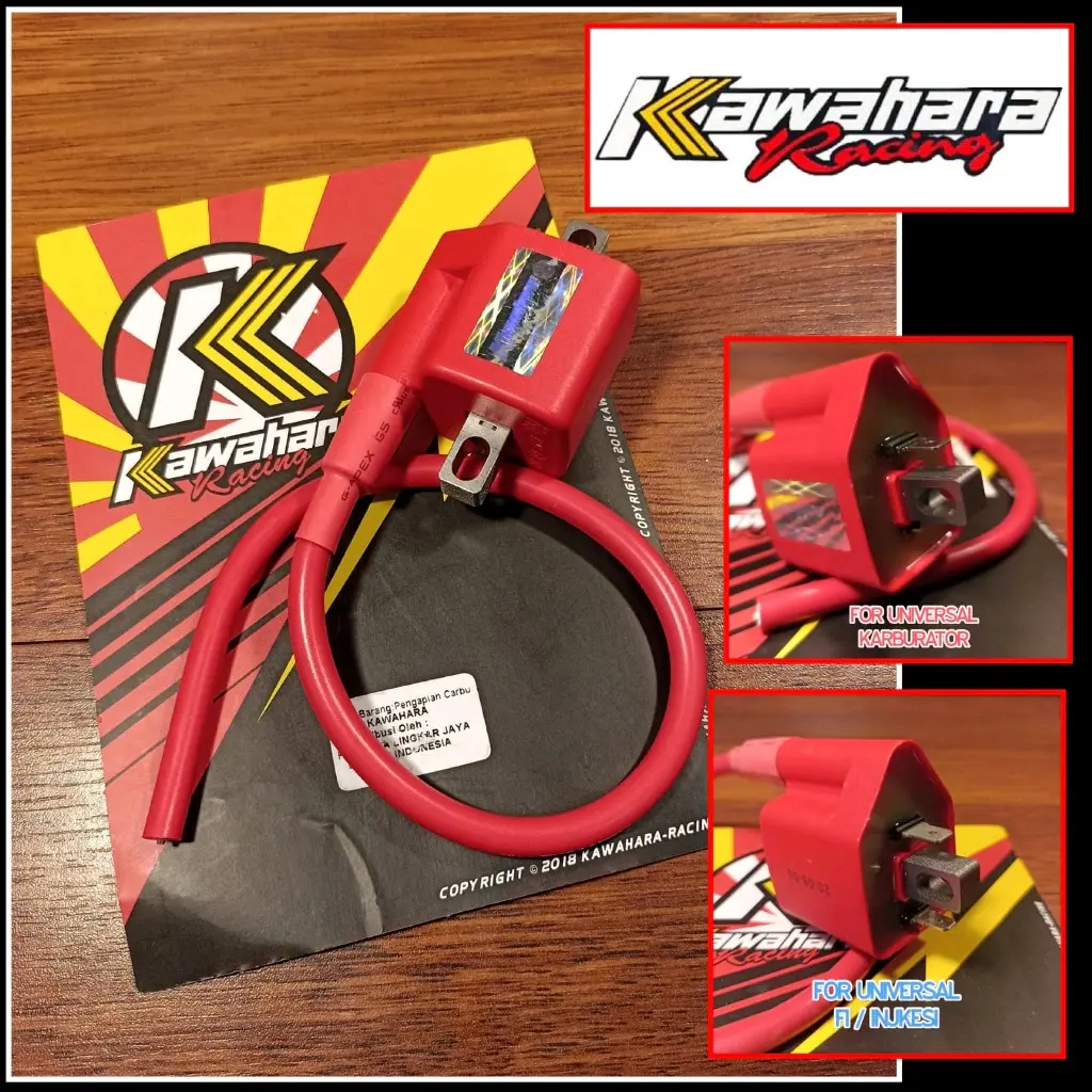 KOIL RACING KAWAHARA KARBU DAN INJEKSI UNIVERSAL SEMUA MOTOR BALAP HARIAN DRAG KAWAHARA RACING KOIL PENGAPIAN Motorcycle coil