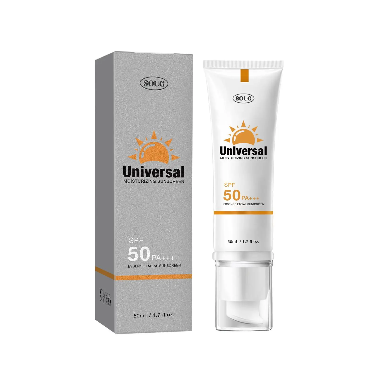 SOUG sunscreen to prevent sunburn and tanning Universal Protector Solar SPF 50, Protector Solar Con Color, Hydrating Sun Essence Face Sunscreen, No Sticky Waterproof,sunscreen to prevent sunburn and tanning
