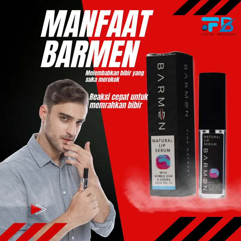 Barmen Lip Serum Untuk Mengatasi Bibir Hitam Pria  Kerutan  Merah Melembabkan bibir kering 100% original Extract Vitamin Pelembab  Mencerahkan Perawatan 1