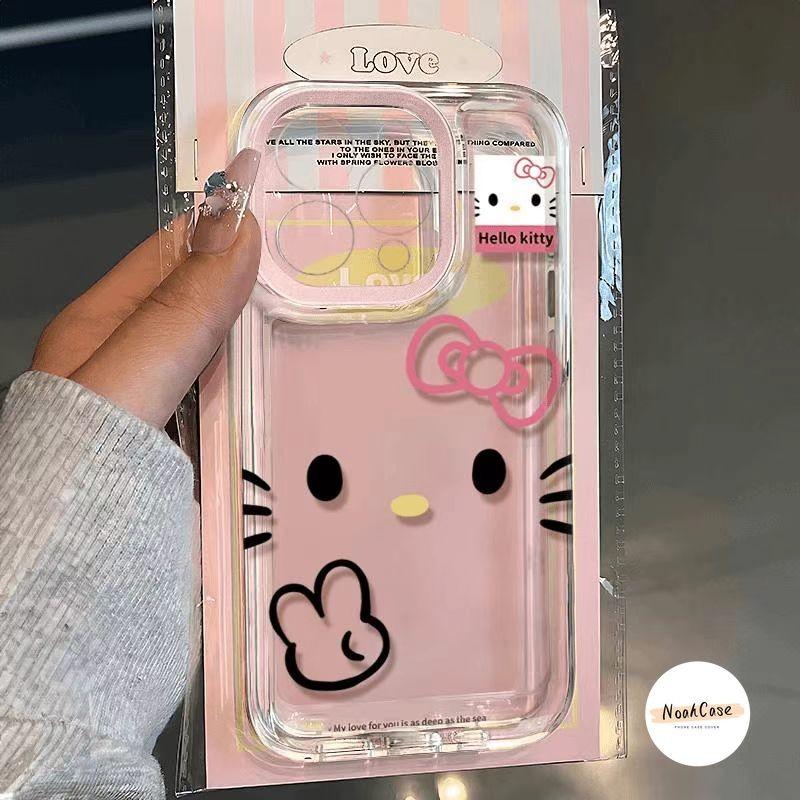 Ốp Lưng Cho IPhone 11 16 13 12 14 15 Pro Max 7Plus XR XS Max 8Plus 8 7 Plus X SE Dễ Thương Sàng Lọc Cây Cung Hello Kitty