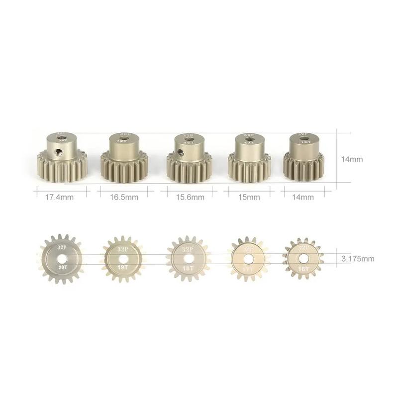 Product Introduction of SCICES Surpass-hobby 32DP Aluminum Teeth 12T-20T Motor Gear Set RC1/10 Car Model Accessories 2