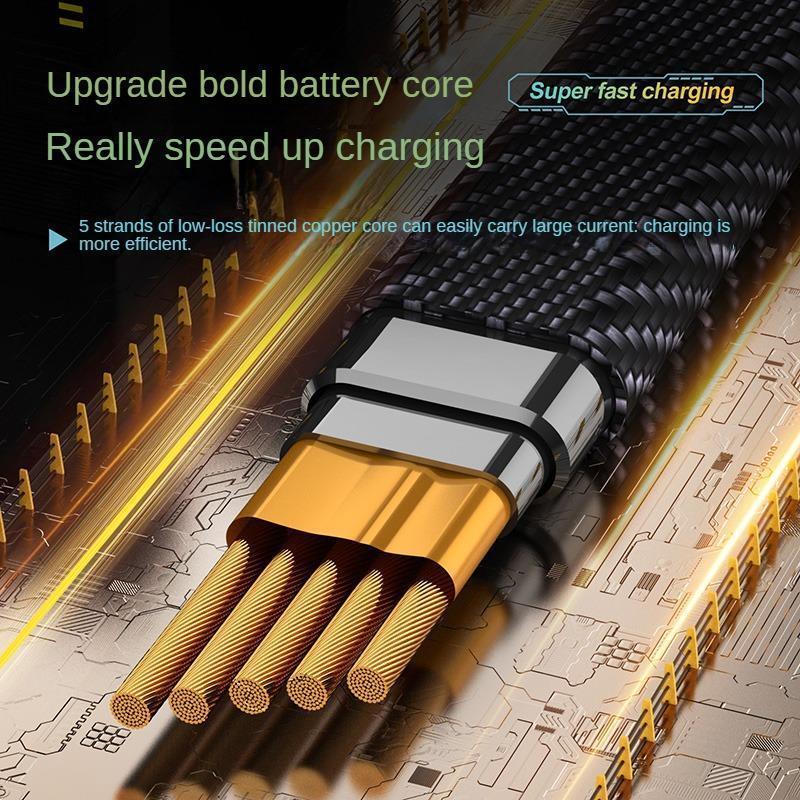Product Introduction of 4 in 1 Fast Charging Data Cable, 1 Count Multipurpose PD 27W Fast Charging Cable, Multifunctional Charging Cable Compatible with iPhone & Android 6