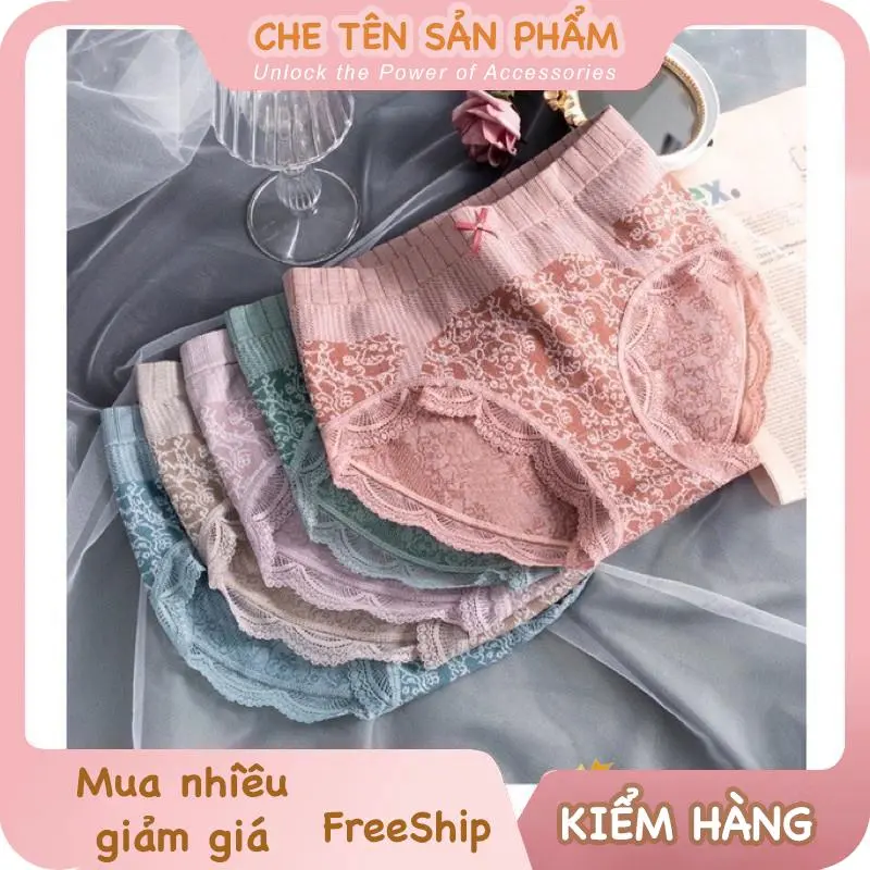 Set 10 quần hoa hậu cạp cao, hoạ tiết thổ cẩm, nâng hông, kháng khuẩn, viền ren mềm mịn, ôm fom, thoải mái, co giãn Nữ - PinkSoul