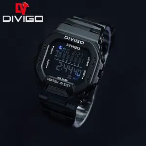 Jam Tangan Digital Pria DV-7209 Water Resistant 3ATM Besi Rubber