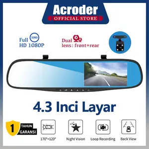 Acroder Dashcam Mobil 4.3 INCH FHD 1080P Dual Lens Loop Recording G-Sensor
