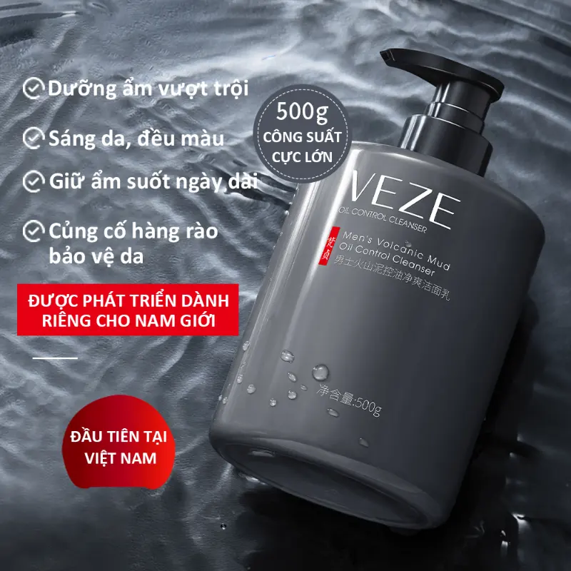 Sữa rửa mặt dành cho nam làm trắng da sạch mụn kiểm soát dầu và làm sạch sâu-500ml 2025Mẫu mới 2