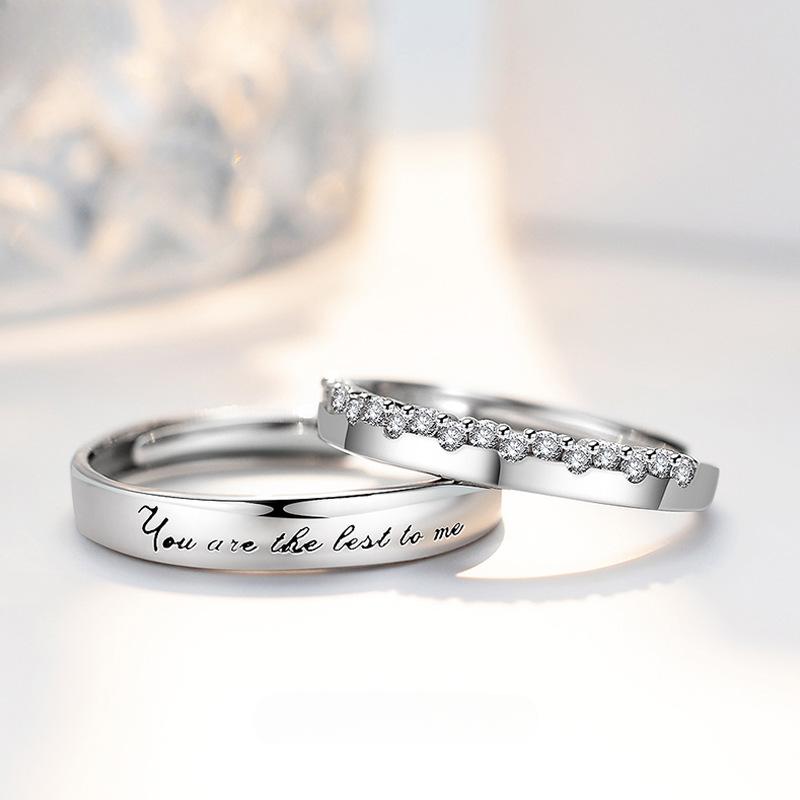 Nhẫn Đôi, Bạc Sterling S925, Cảm Ứng Chính Hãng, Thích Hợp Đeo Hàng Ngày, Phù Hợp Với Trang Sức, Phù Hợp Với Các Cặp Đôi, Thích Hợp Cho Ngày Lễ Tình Nhân, Quà Tặng 0