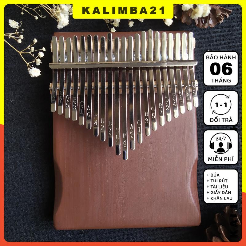 Đàn kalimba 21 phím gỗ nguyên khối màu nâu đậm, Kalimba gỗ tấm manhogany, Piano ngón tay cái , đồ chơi trẻ em hấp dẫn Toy Phát Nhạc