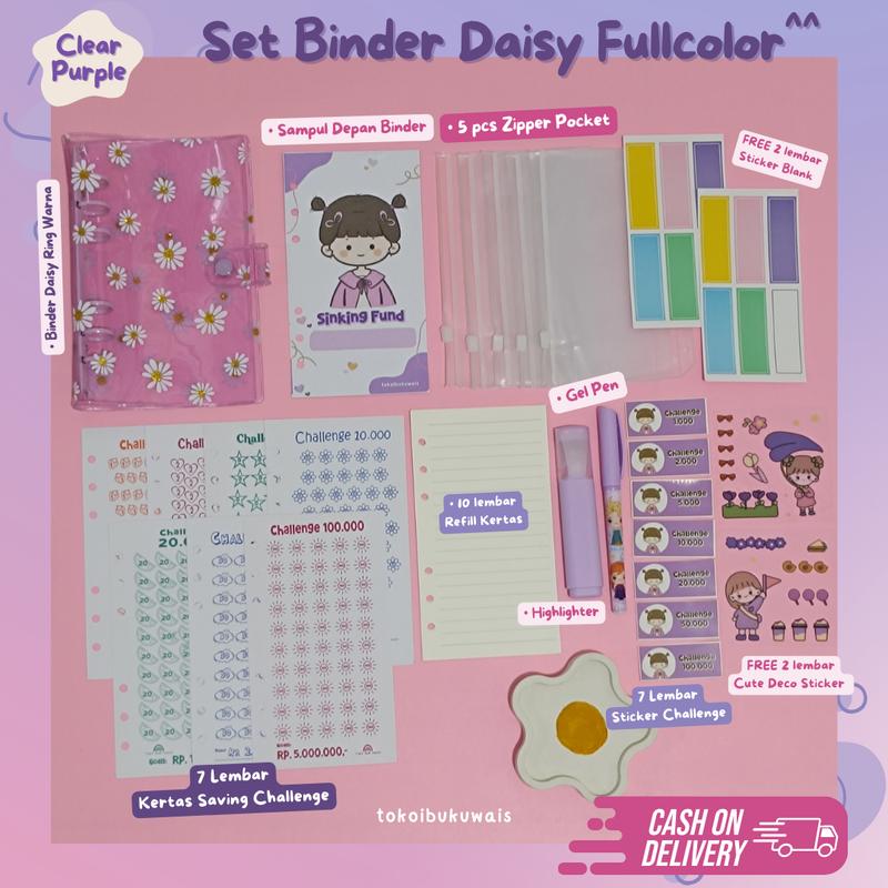 SET BINDER MENABUNG DAISY FULLCOLOR A6 4