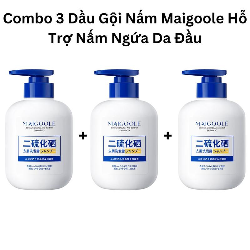  Combo 3 Dầu Gội Nấm Maigoole Hỗ Trợ Nấm Ngứa Da Đầu Dành Cho Nam,Nữ 