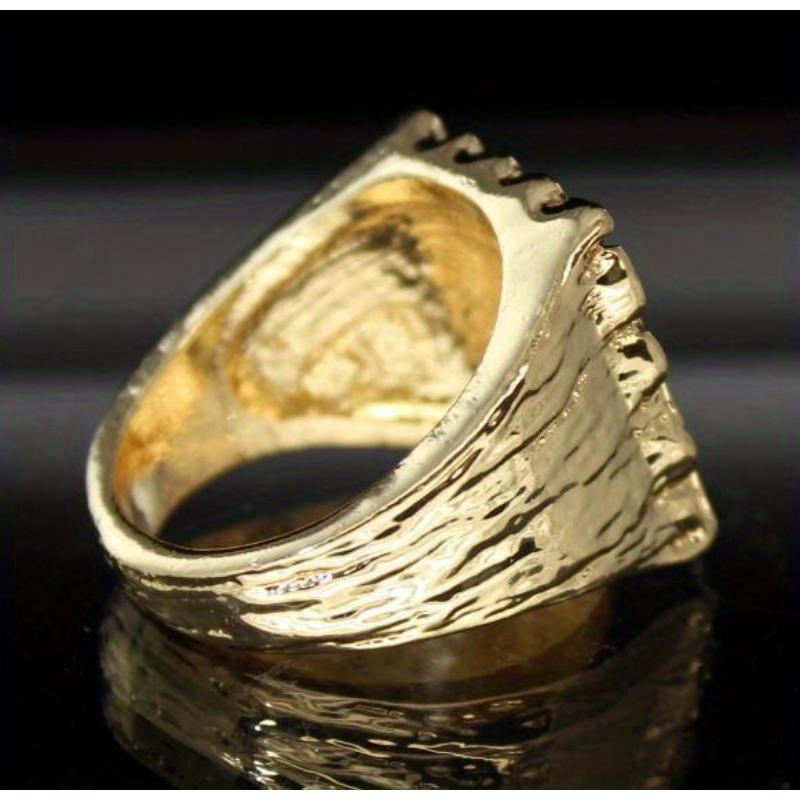 Product Introduction of Golden Ring For Men - Simple Style Square Shaped Ring - Casual Jewelry Gift for Men - For Everyday Wear 9