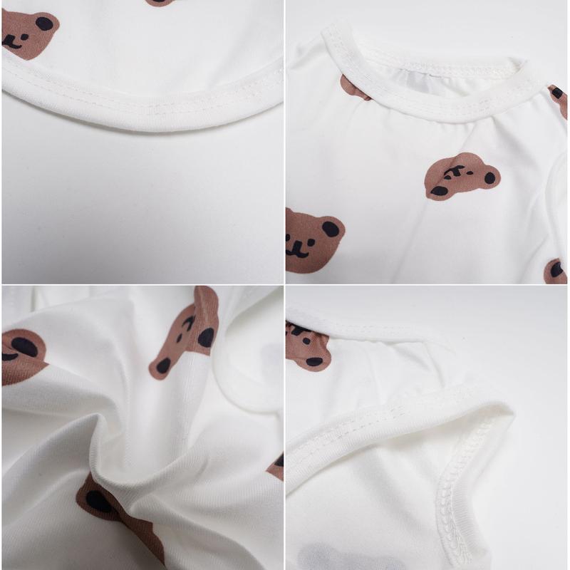 Product Introduction of 1 Piece   Special Offer Pet Dog Clothing Breathable Print with Bear and Rabbit Footprints and Heart Patterns Universal for Teddies, Pomeranians, and Kittens Fashionable Vest 5