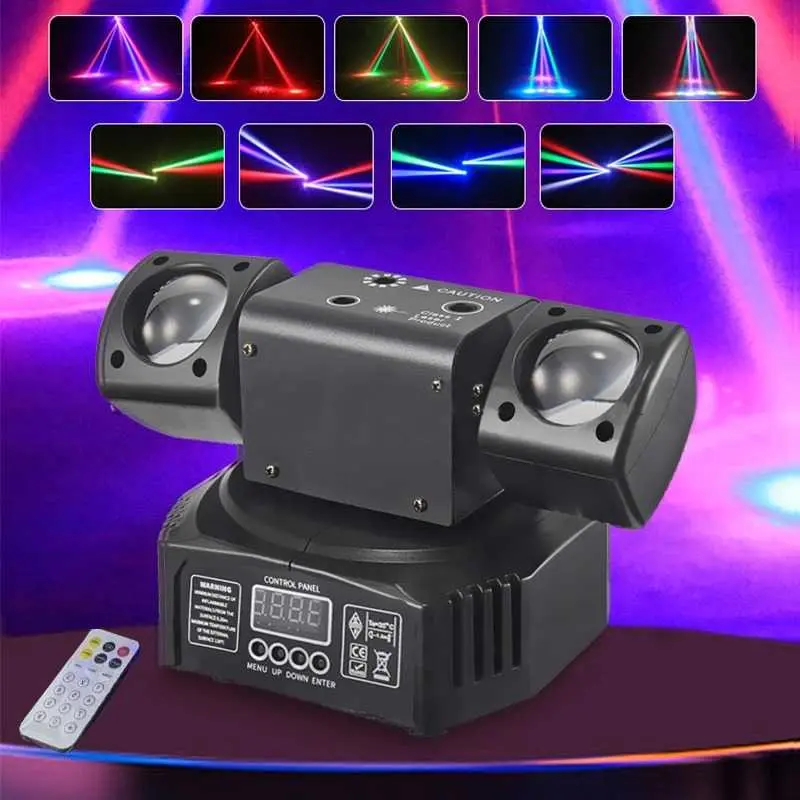 GVT Lampu Sorot LED Laser Beam Disco RGBW Moving Head 36W – DMX512, Kontrol Suara & Remot, Efek Pesta Spektakuler