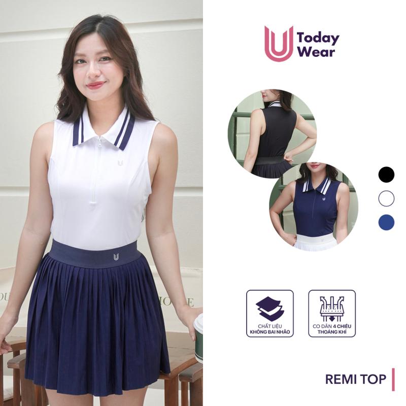 Áo thể thao cổ polo nữ Remi Top Today U Wear tập gym yoga, chạy bộ, cầu lông, pickleball trendy, vải Poly Spandex chuyên dụng cho đồ thể thao, thoáng mát, co giãn và thấm hút mồ hôi tốt