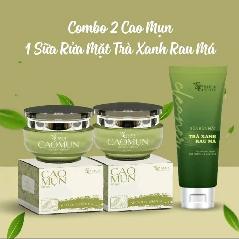 combo 2 hộp ( sữa rửa mặt và cao mụn SicaWhite ) dưỡng da và chăm sóc da mụn Làm Đẹp Da Skincare Nữ Giảm Mụn Cho Da Mụn Women Giảm Thâm 7