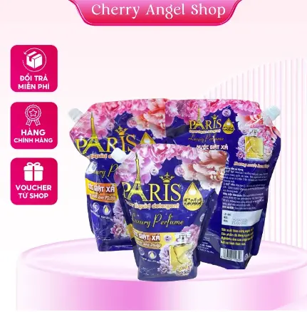 COMBO 3 TÚI Nước giặt xả Paris hương nước hoa 2.2kg - Túi nước giặt Pháp 2200ml tiết kiệm, thơm lâu Làm Sạch vải giặt  baby nước  giặt