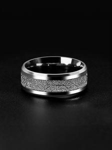 Anillo de Aleación Sencillo con Patrón de Hielo para Hombre, 1 Pieza de Accesorios Góticos y de Moda Callejera Punk para Fiesta, Decoración de Ropa Diaria para Hombres