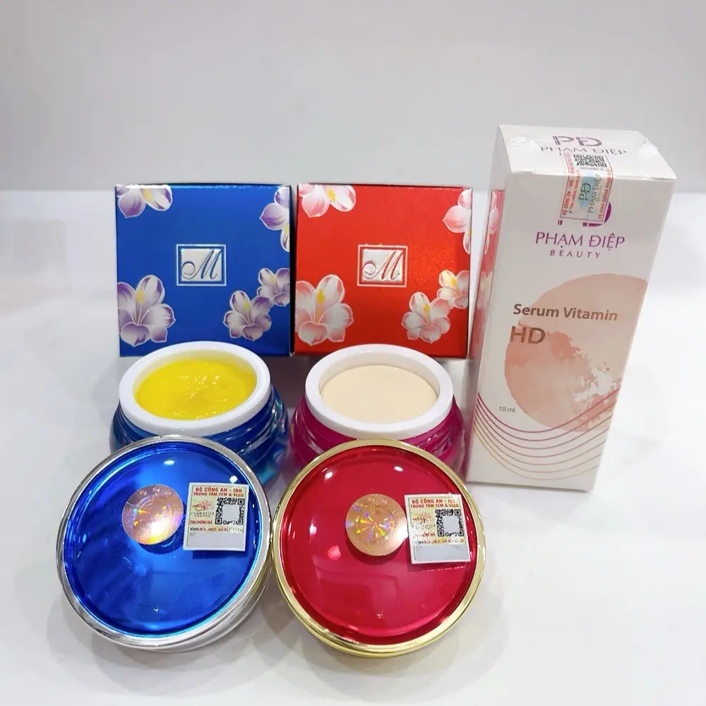 Kem face mê du sii tem vuông và serum HD phạm điệp bộ dưỡng trắng ngày và đêm Làm Đẹp Da Skincare