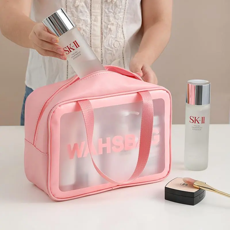Túi Chống Nước, Cầm Tay, Dung Tích Lớn, Trong Suốt, Túi Đựng Mỹ Phẩm, Thích Hợp Đi Du Lịch, Túi Buggy Nhám, Túi Bơi