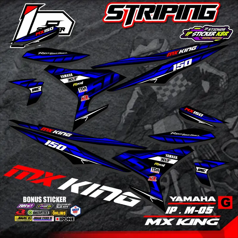 (COD) Striping MX KING 150 - Sticker Striping Variasi List MX KING KODE IP.M-05 Design IP Sticker KBR 1