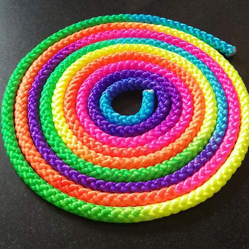 Rhythmic Rope Sports Gym Rainbow Color Rhythmic Gymnastics Rope Solid Competition ...
